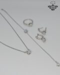 Elegant modern silver set one stone