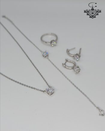 Elegant modern silver set one stone