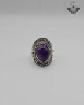 Silver ring with a real amethyst stone