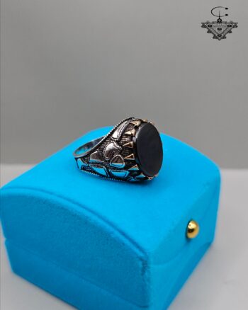 Men’s silver ring black stone