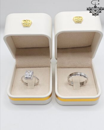 Silver 925 Wedding Ring Set – Elegant Couple Rings with Zirconia