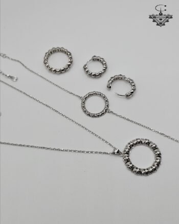 Traditional Moroccan Silver Jewelry Set – "دق الإبرة" (Deg Lbra / Stamp of Diouan) 