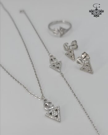 Traditional Amazigh "Tazerzit" Silver Jewelry Set – Pave Zircon in Solid 925 Silver