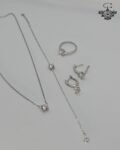 Elegant Single-Stone Zircon Jewelry Set – Diamond-Cut Sparkle in Solid 925 Silver